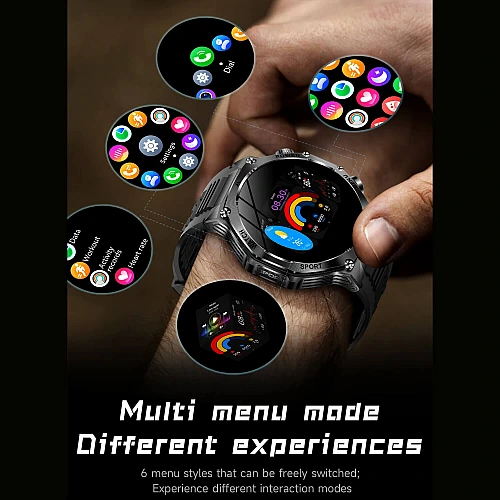 Smartwatch Microwear AK82 - Black Steel