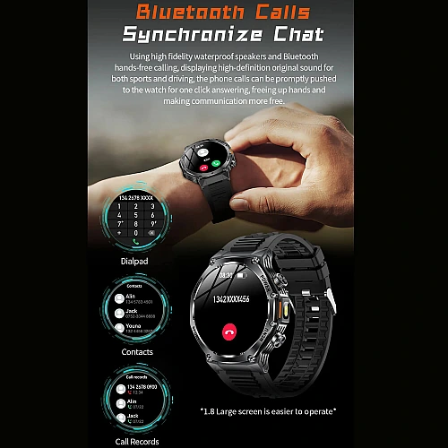 Smartwatch Microwear AK82 - Black Steel