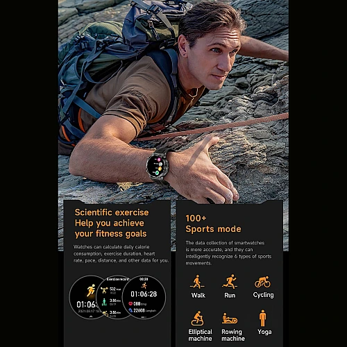 Smartwatch Microwear AK82 - Black Steel