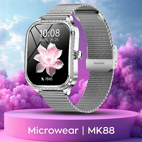 Smartwatch Microwear MK88 - Silver Steel