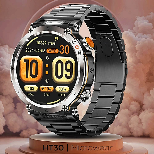 Smartwatch Microwear HT30 - Black Steel Smartwatch Microwear HT30 - Black Steel