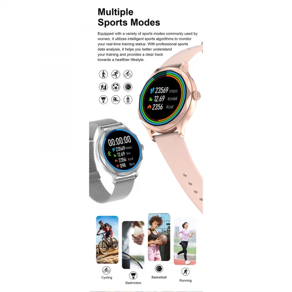 Smartwatch Microwear DTS - Gold Rose Steel