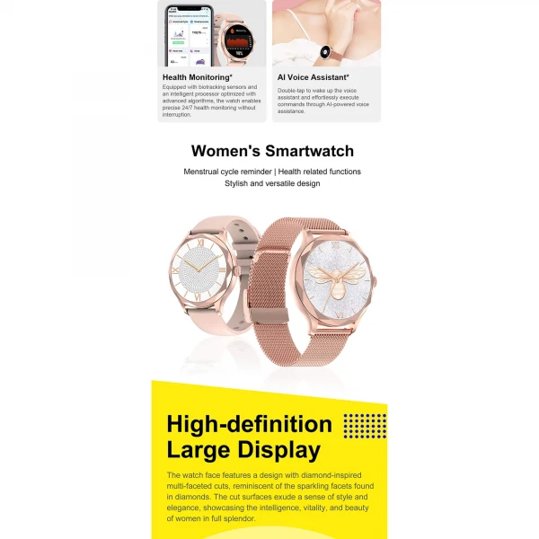 Smartwatch Microwear DTS - Gold Rose Steel