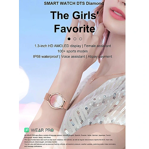 Smartwatch Microwear DTS - Gold Rose Steel