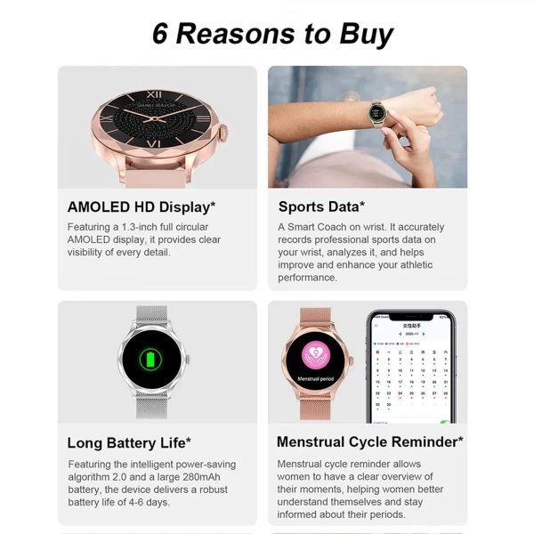 Smartwatch Microwear DTS - Gold Rose Steel
