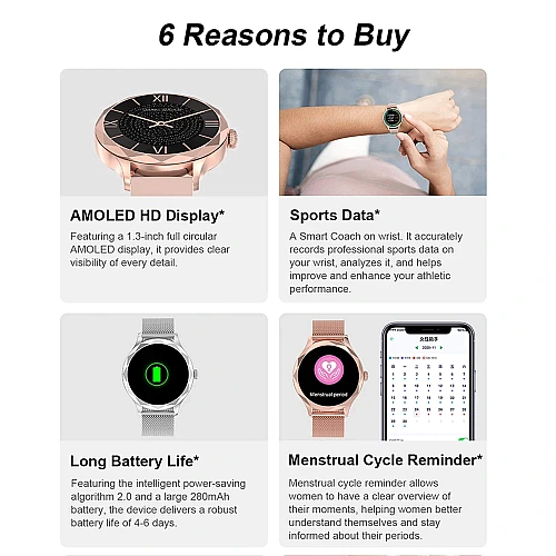 Smartwatch Microwear DTS - Gold Rose Steel