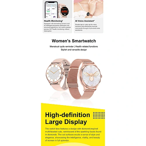 Smartwatch Microwear DTS - Gold Rose Steel