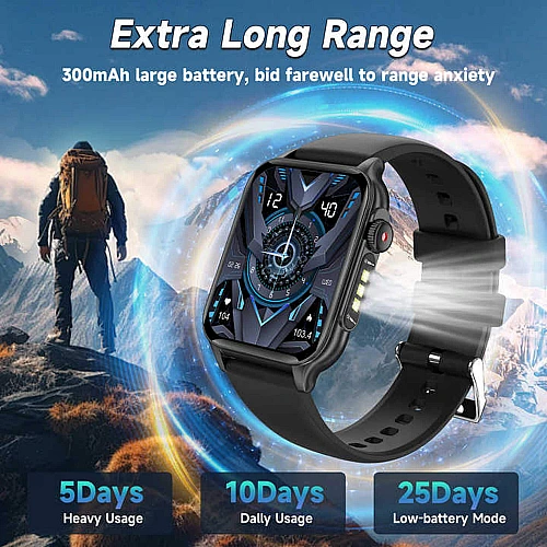 Smartwatch Microwear P6 Max - Gold Steel