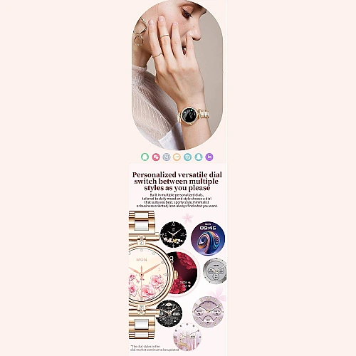 Smartwatch Microwear AK62 - Gold Milanese Steel