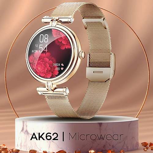 Smartwatch Microwear AK62 - Gold Milanese Steel