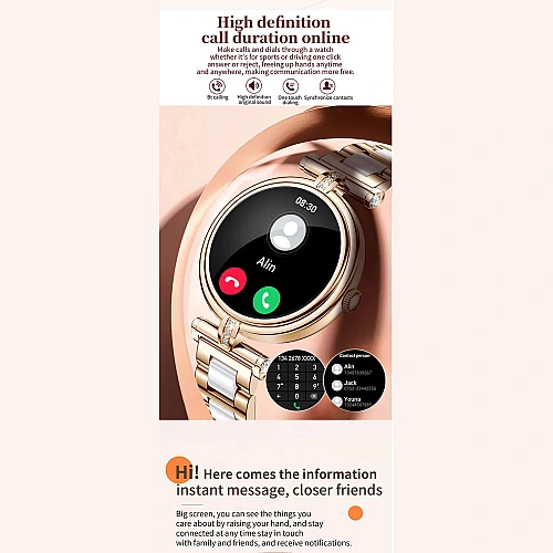 Smartwatch Microwear AK62 - Gold Steel