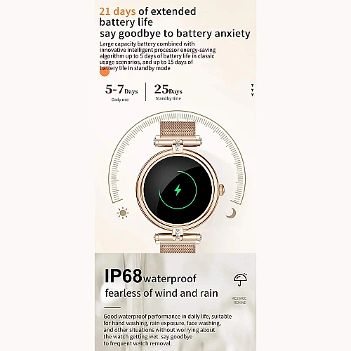 Smartwatch Microwear AK62 - Gold Steel