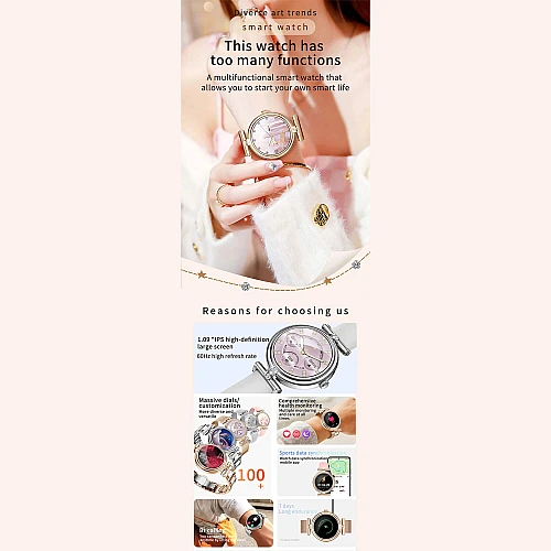 Smartwatch Microwear AK62 - Gold Steel