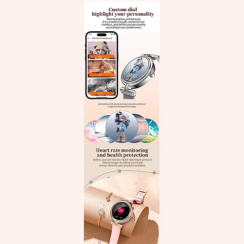 Smartwatch Microwear AK62 - Gold Steel