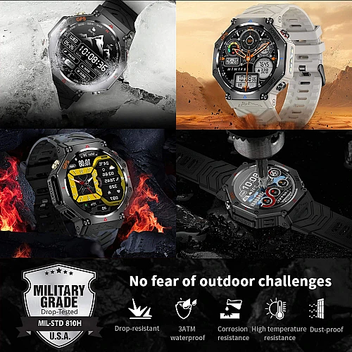 Smartwatch Microwear KC91 - Black Camo Silicone