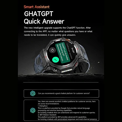 Smartwatch Microwear KC91 - Black Camo Silicone