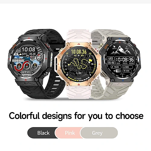 Smartwatch Microwear KC91 - Black Camo Silicone