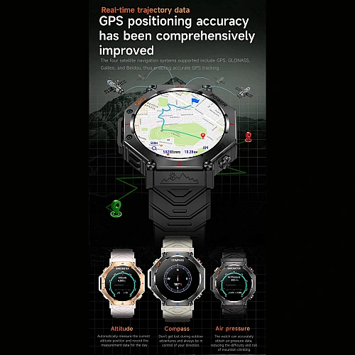 Smartwatch Microwear KC91 - Black Silicone