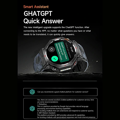 Smartwatch Microwear KC91 - Black Silicone