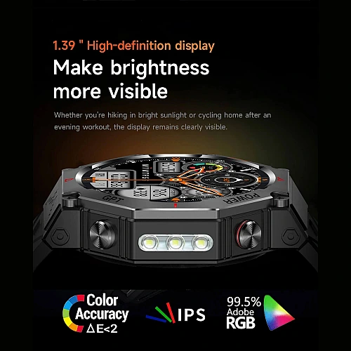 Smartwatch Microwear KC91 - Black Silicone