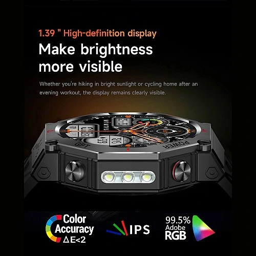 Smartwatch Microwear KC91 - Black Silicone