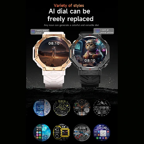 Smartwatch Microwear KC91 - Black Silicone