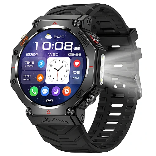 Smartwatch Microwear KC91 - Black Silicone
