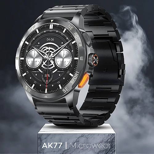 Smartwatch Microwear AK77 - Black Steel Smartwatch Microwear AK77 - Black Steel