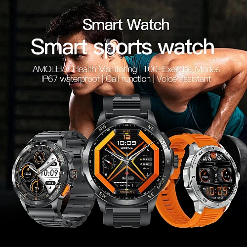 Smartwatch Microwear AK77 - Black Steel