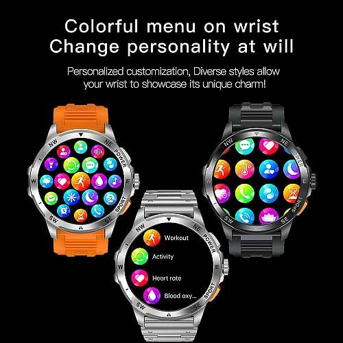 Smartwatch Microwear AK77 - Black Steel
