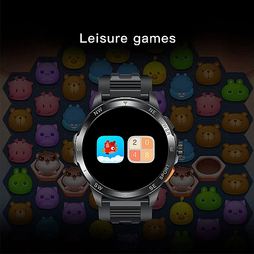 Smartwatch Microwear AK77 - Black Silicone