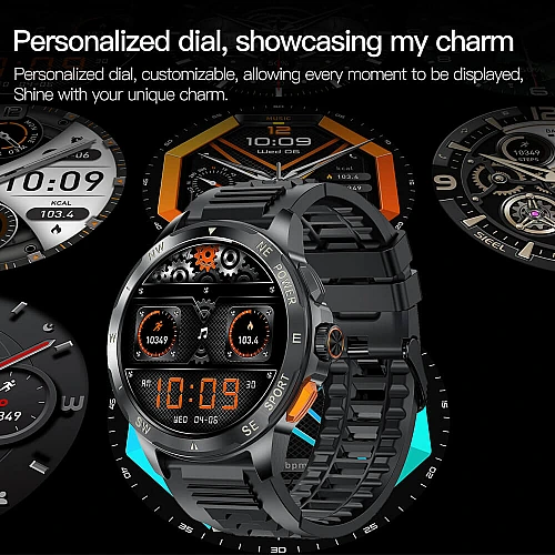 Smartwatch Microwear AK77 - Black Silicone