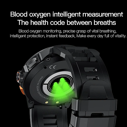 Smartwatch Microwear AK77 - Black Silicone