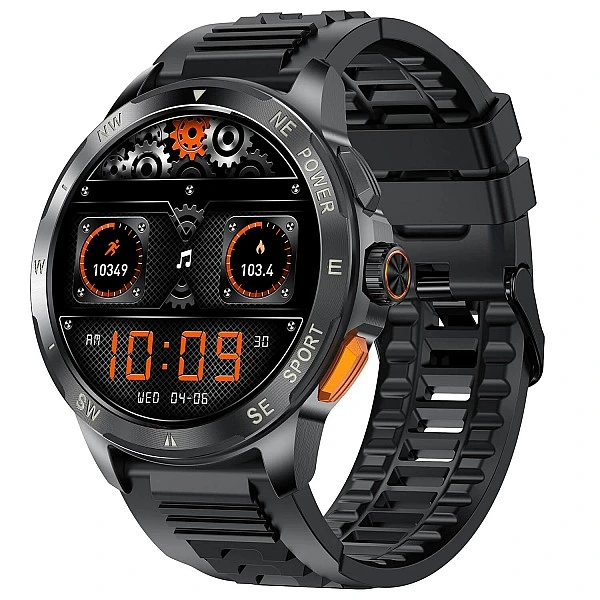 Smartwatch Microwear AK77 - Black Silicone