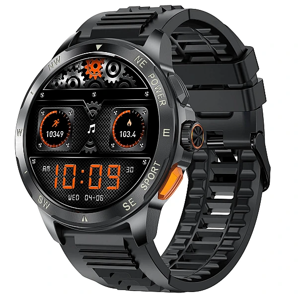 Smartwatch Microwear AK77 - Black Silicone