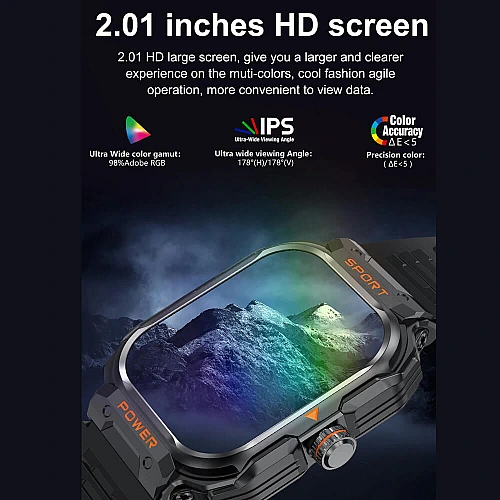 Smartwatch Microwear G55 -  Black Silicone