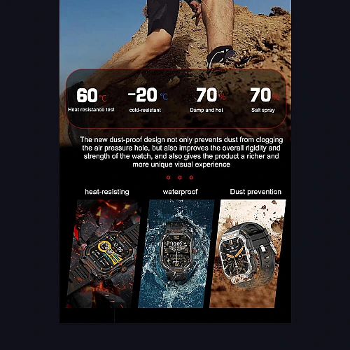 Smartwatch Microwear G55 -  Black Silicone