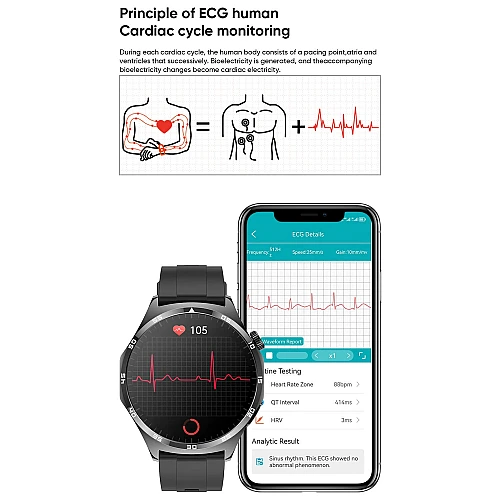 Smartwatch Microwear MT300 - Black Silicone Smartwatch Microwear MT300 - Black Silicone