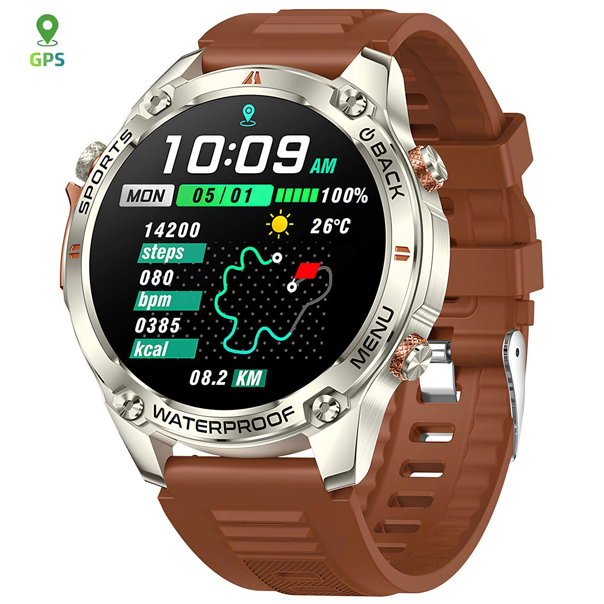 Smartwatch Microwear G100 GPS  - Brown