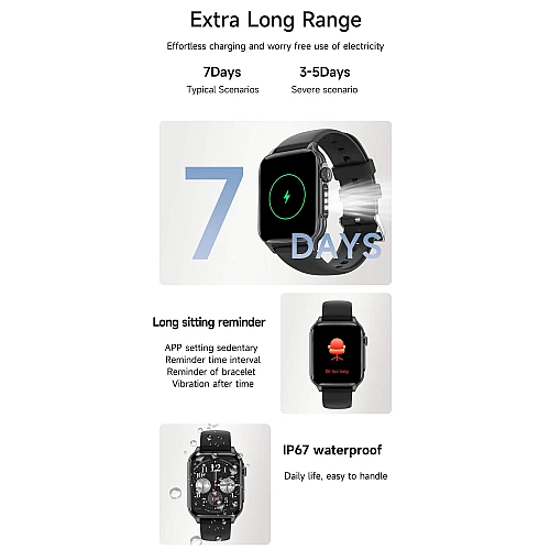 Smartwatch Microwear P6 Max - Black Steel