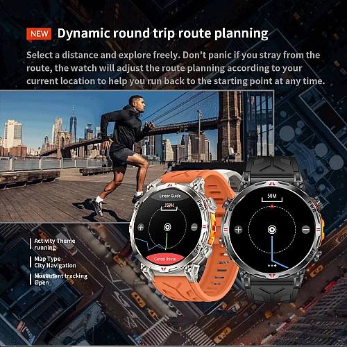 Smartwatch Microwear KC93 - Black Silicone