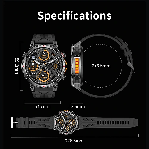 Smartwatch Microwear KC93 - Black Silicone