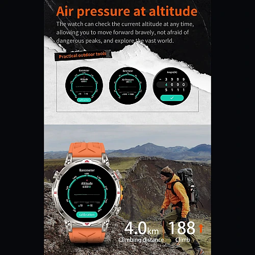 Smartwatch Microwear KC93 - Orange Camo Silicone Smartwatch Microwear KC93 - Orange Camo Silicone