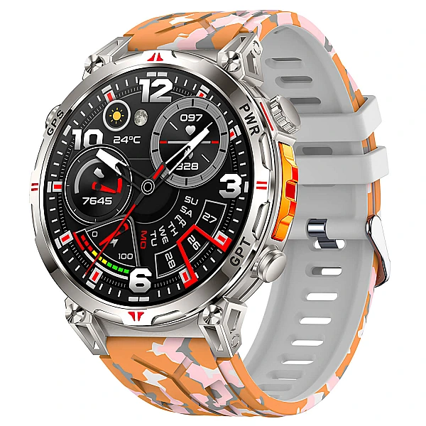 Smartwatch Microwear KC93 - Orange Camo Silicone Smartwatch Microwear KC93 - Orange Camo Silicone