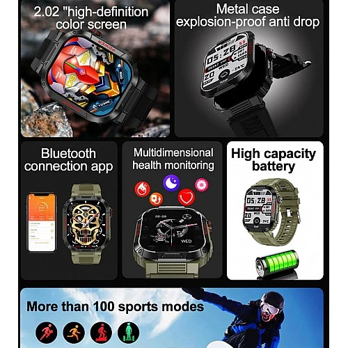 Smartwatch Microwear TK25 - Green Camo