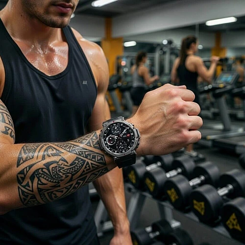 Smartwatch Microwear DM58 GPS - Black Silicone