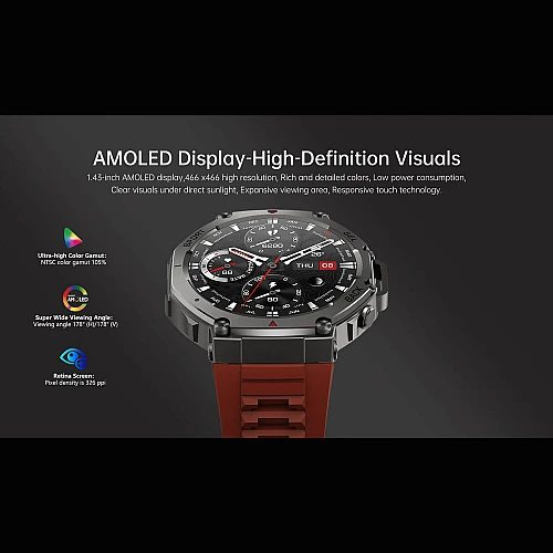 Smartwatch Microwear DM58 GPS - Black Silicone