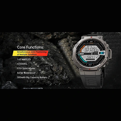 Smartwatch Microwear DM58 GPS  - Black Camo Silicone