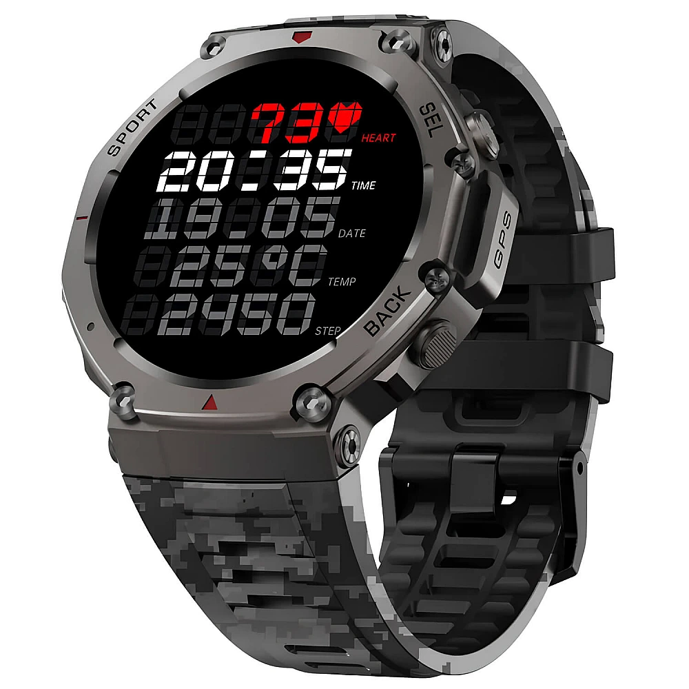 Smartwatch Microwear DM58 GPS  - Black Camo Silicone