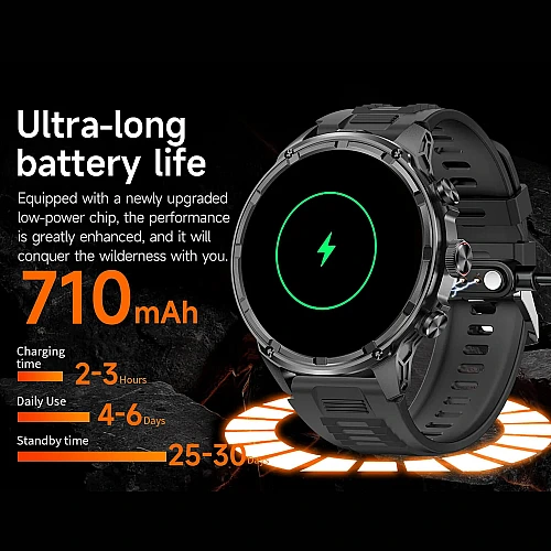 Smartwatch Microwear V99 - Black Steel